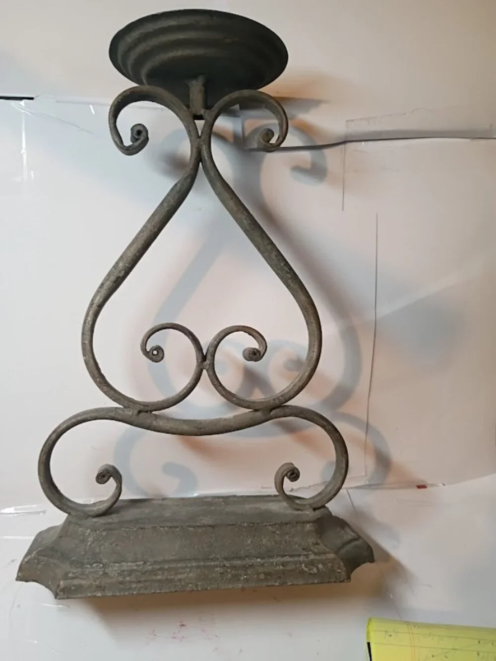 Set of 2 Vintage 1990 Scrollwork Metal Candle Holders